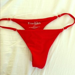 Frankies bikinis red bikini bottom size medium